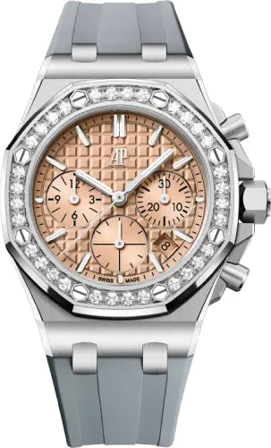 Audemars Piguet Royal Oak Offshore 37 mm Chronograph Pink Rose Gold Diamond Light Blue Dial - 26231OR.ZZ.A085CA.01