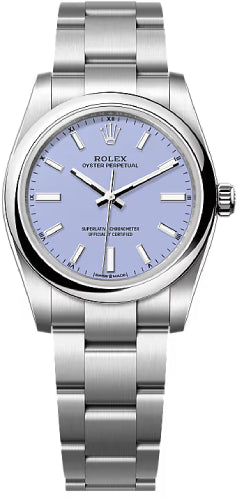 Rolex Oyster Perpetual 34 Lavender Dial Oyster Bracelet - 124200 - 2025