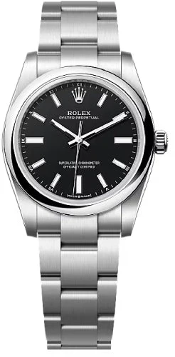 Rolex Oyster Perpetual 34 Black Dial Oyster Bracelet - 124200 - 2025
